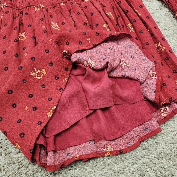 Free People Red Floral Mini Dress - Picture 11 of 12